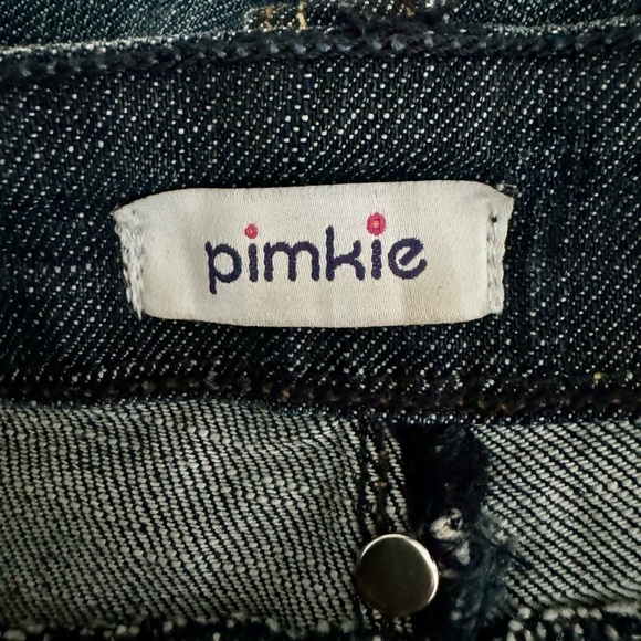 PIMKIE Women’s Blue Capri Denim Cropped Distressed Shorts Jeans-Size 8 - Picture 2 of 11